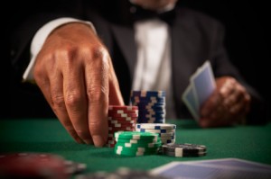 card player gambling casino chips